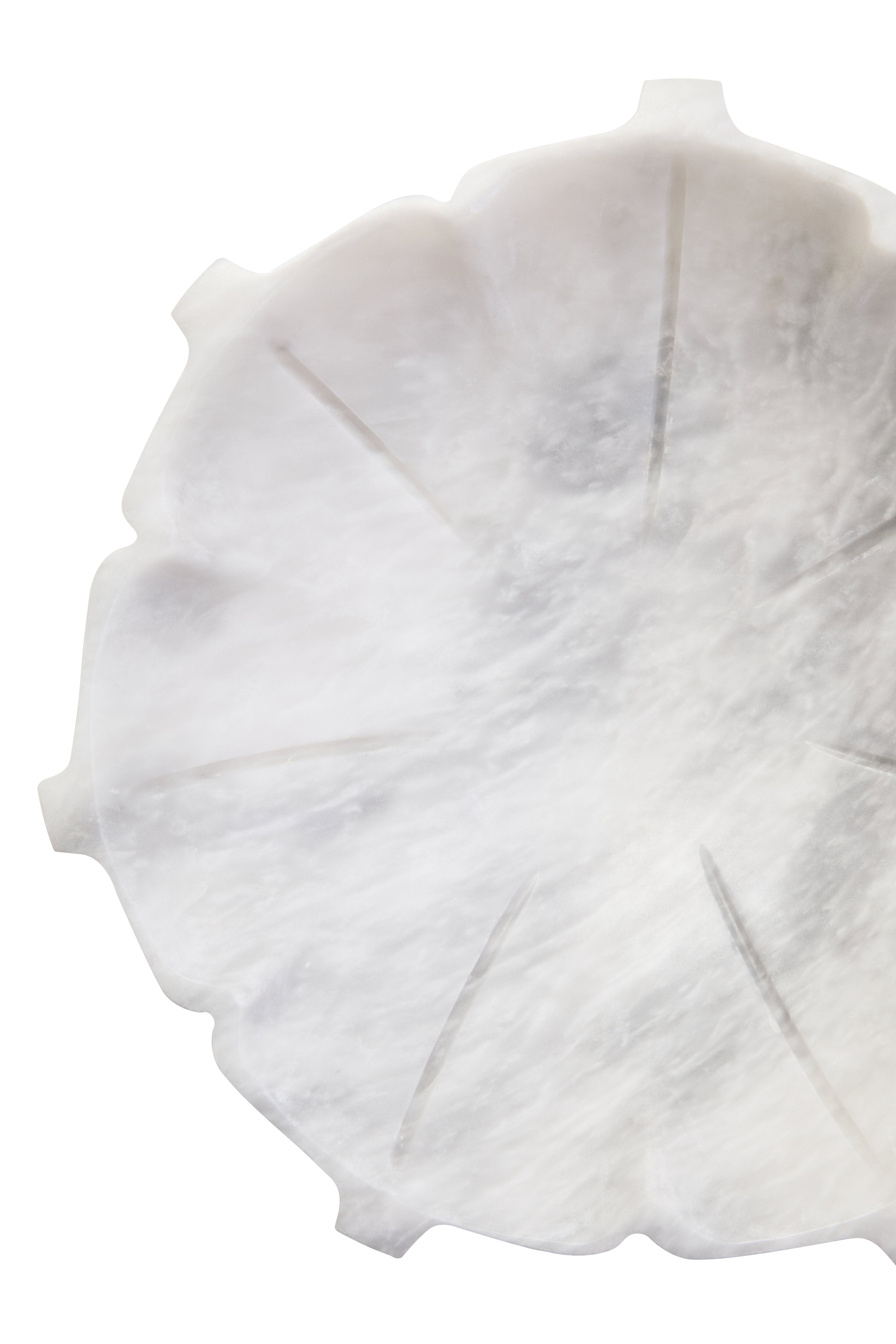 Visso White Marble Lotus Bowl | Medium